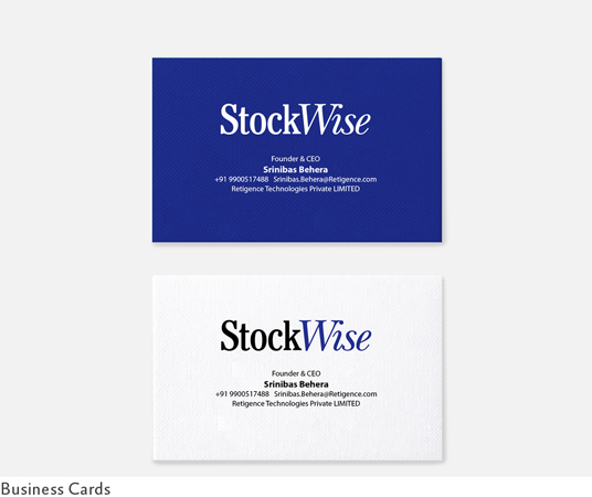 StockWise business card design by Zero Budget Agency