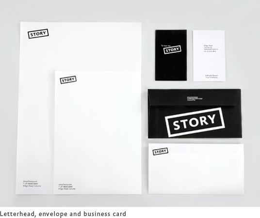 Corporate stationary design for a book store, Story.