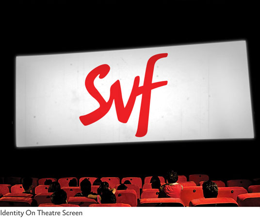 SVF Brand Identity on a theatre screen