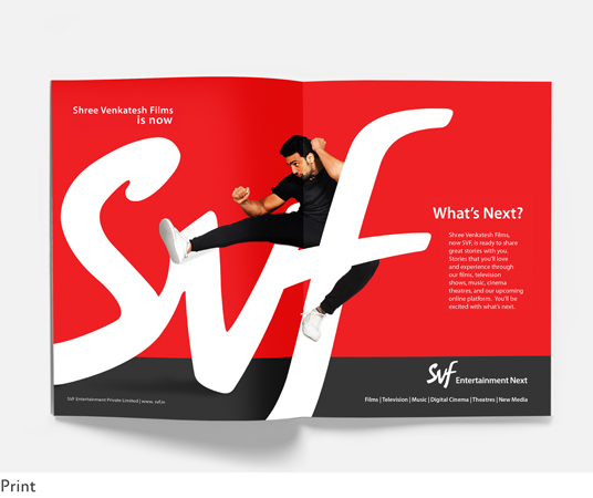 Magazine ad for SVF Entertainment Rebranding Campaign